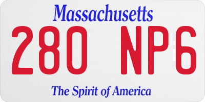 MA license plate 280NP6