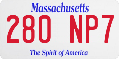 MA license plate 280NP7