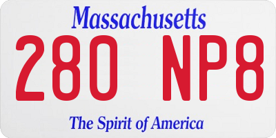 MA license plate 280NP8