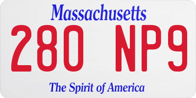 MA license plate 280NP9