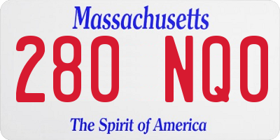 MA license plate 280NQ0