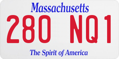 MA license plate 280NQ1