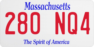 MA license plate 280NQ4