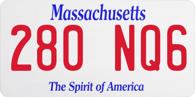 MA license plate 280NQ6