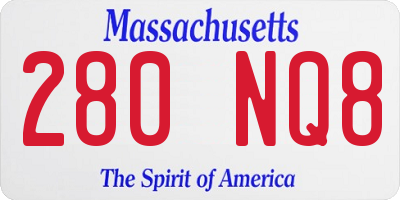 MA license plate 280NQ8