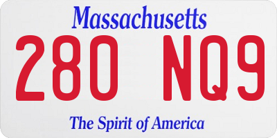 MA license plate 280NQ9
