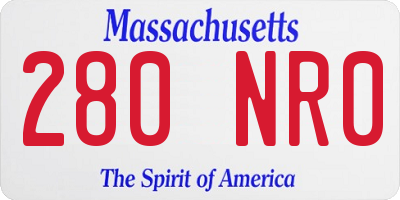 MA license plate 280NR0