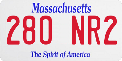 MA license plate 280NR2