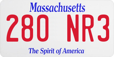 MA license plate 280NR3