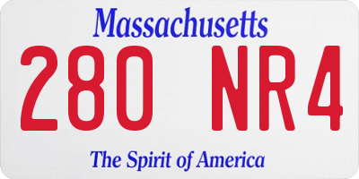 MA license plate 280NR4