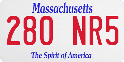 MA license plate 280NR5