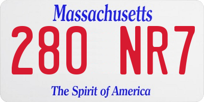 MA license plate 280NR7