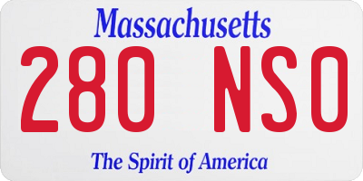 MA license plate 280NS0