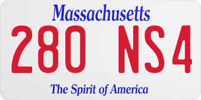 MA license plate 280NS4