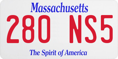 MA license plate 280NS5