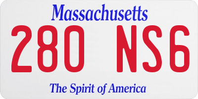MA license plate 280NS6