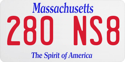 MA license plate 280NS8
