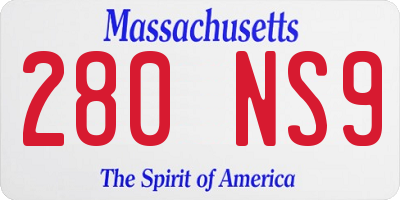 MA license plate 280NS9