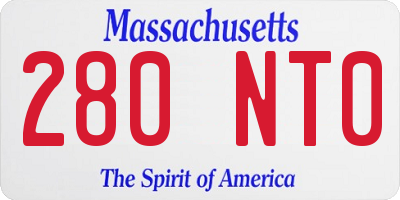 MA license plate 280NT0