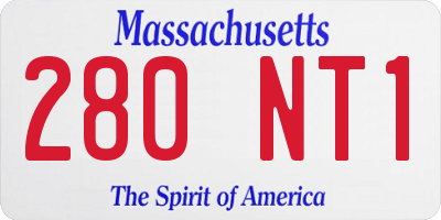 MA license plate 280NT1