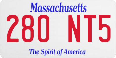 MA license plate 280NT5