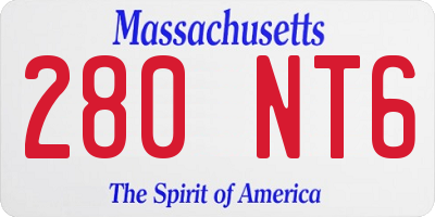 MA license plate 280NT6