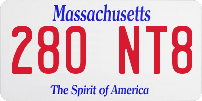 MA license plate 280NT8