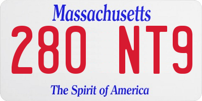 MA license plate 280NT9