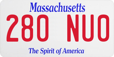 MA license plate 280NU0
