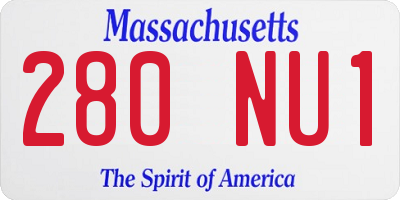 MA license plate 280NU1