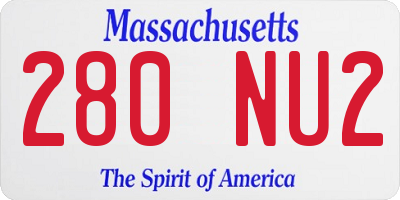 MA license plate 280NU2