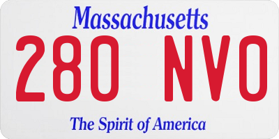 MA license plate 280NV0