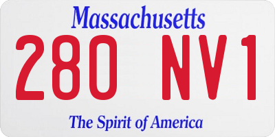 MA license plate 280NV1