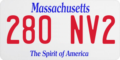 MA license plate 280NV2