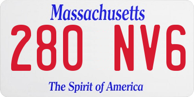 MA license plate 280NV6