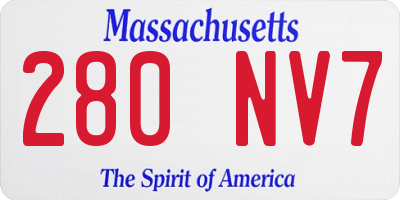 MA license plate 280NV7