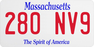 MA license plate 280NV9