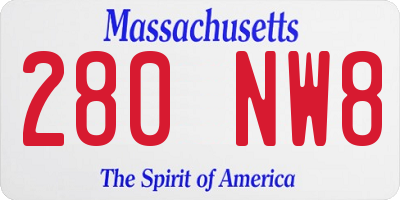 MA license plate 280NW8
