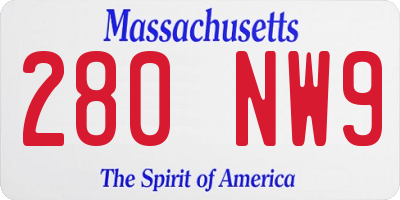 MA license plate 280NW9