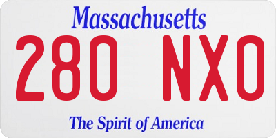 MA license plate 280NX0
