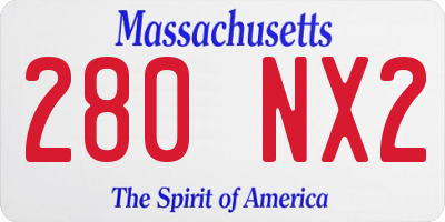 MA license plate 280NX2