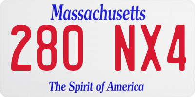 MA license plate 280NX4