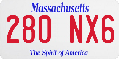 MA license plate 280NX6