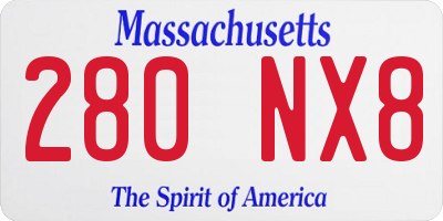 MA license plate 280NX8