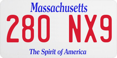 MA license plate 280NX9