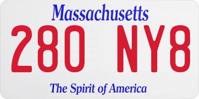 MA license plate 280NY8