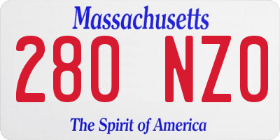 MA license plate 280NZ0