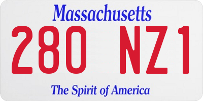 MA license plate 280NZ1
