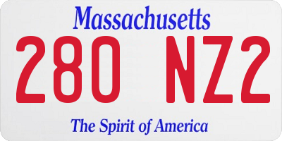 MA license plate 280NZ2