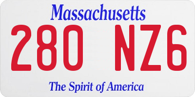 MA license plate 280NZ6